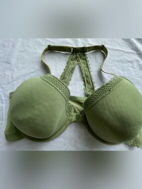 AUDEN Olive Green Lace-Trim Racerback Bra 38D
